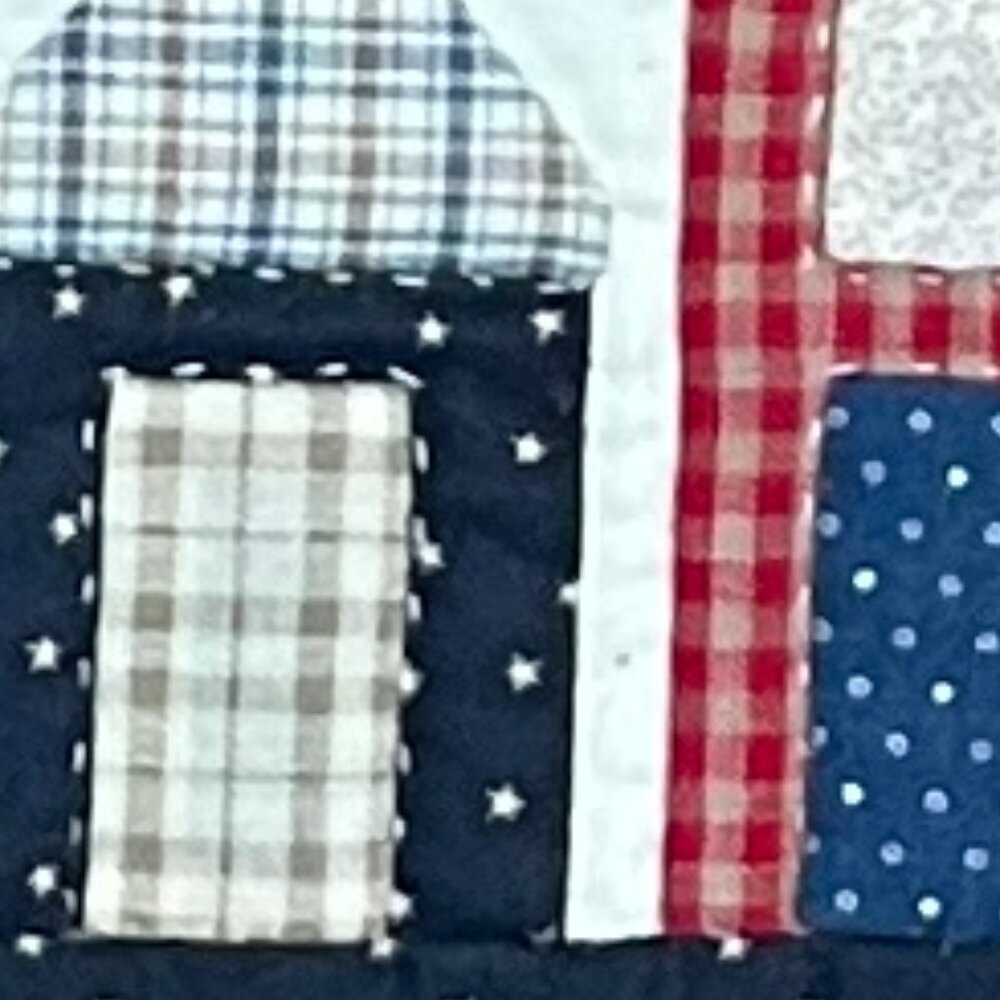 Handcrafted Quilted & Appliquéd Folk Art Village Table Runner / Table Topper - Picture 7 of 15